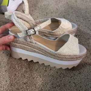 Madden Girl Cream Platform Sandals